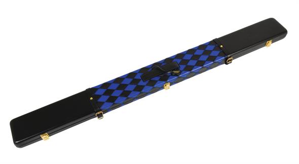 Black and Royal Blue Small Diamond Leather 3/4 Case